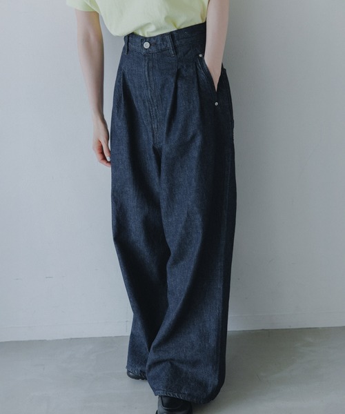 D.M.G / ディーエムジー] 11ozデニム ツータックシックレッグパンツ