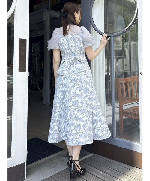セール】シアーベールジャガードワンピース（ドレス）｜dazzlin