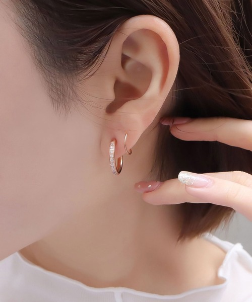 blackdia ocean ジルコニアスパイラルピアス（ピアス（両耳用