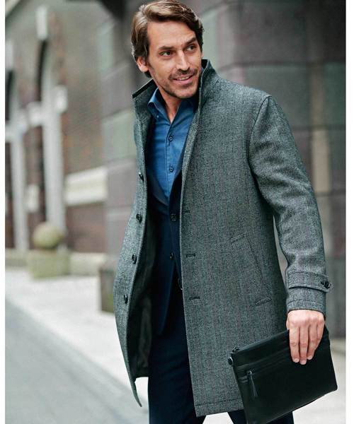 MEN'S BIGI（メンズビギ）の「ヘリンボーン柄メルトンスタンドカラー