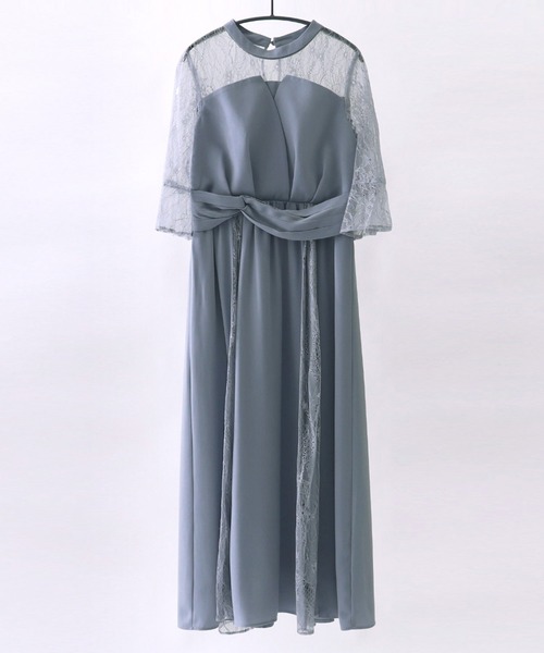 ビスチェ風ハイネックレース結婚式ワンピース（ドレス）｜niana