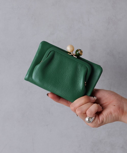 ear PAPILLONNER イアパピヨネ 二つ折り財布 がま口 グリーン 緑 使い
