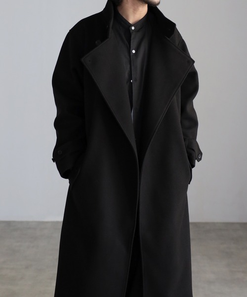 セール】【2WAY】オーバーサイズ メルトン スタンダーカラー ルーズ