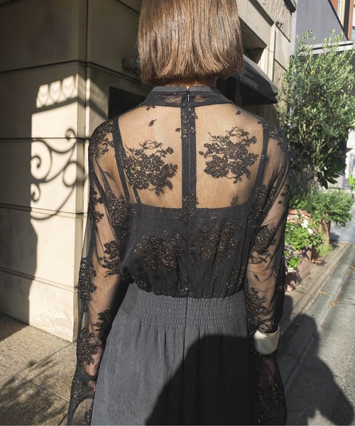 Ameri（アメリ）の「FLOWER LACE DRESS（ワンピース）」 - WEAR