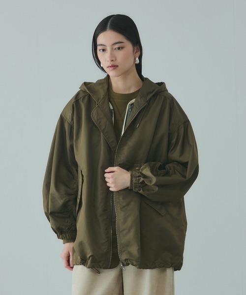 セール】ボアライナーツキナイロンフーディブルゾン≪洗濯機で洗える