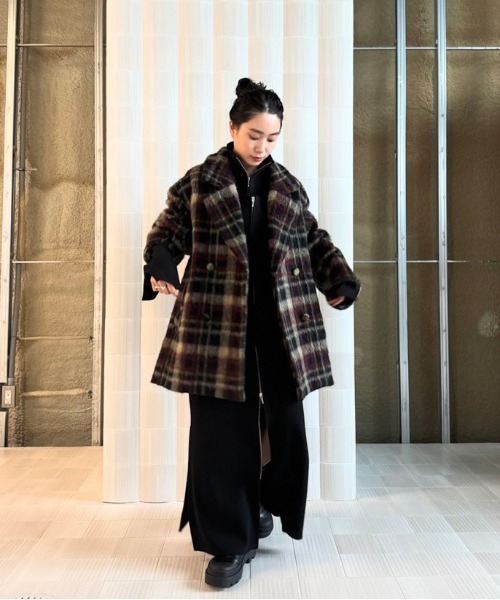 アメリヴィンテージ ADORABLE SHAGGY CHECK COAT
