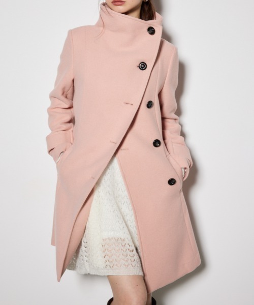 オーバーネックシンデレララインミニコート（チェスターコート