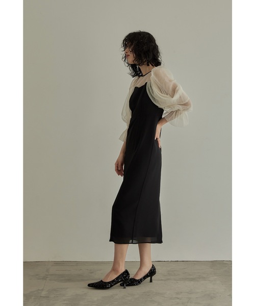 チュールオフショルダードレス 結婚式 パーティードレス オケージョン