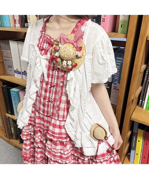 完売品】ピンクハウス いちご麦わら帽子 コサージュ PINK HOUSE