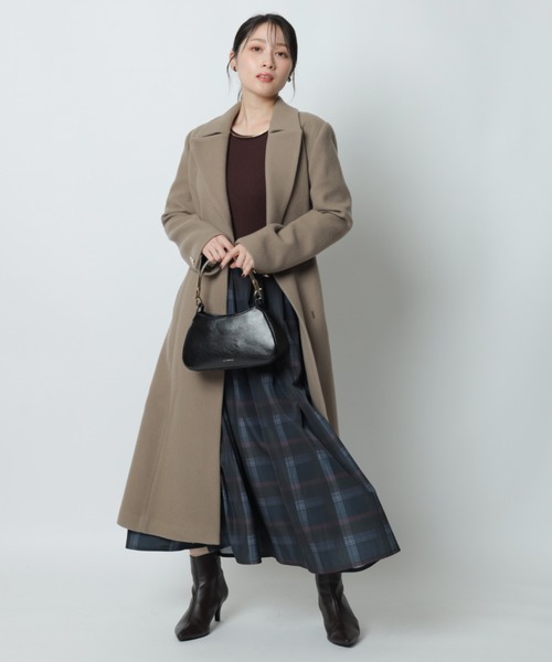 ベルト付ロングチェスターコート（ダウンジャケット/コート