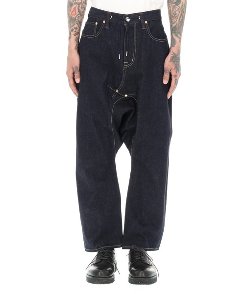 GANRYU定番サルエルデニムパンツガンリュウインディゴコムデギャルソン