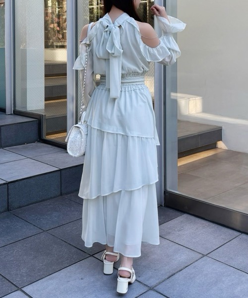 アメスリティアードロングワンピース（ワンピース）｜one after