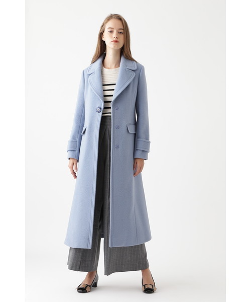 ライトモッサチェスターコート ロング ピンク ラベンダー ジル