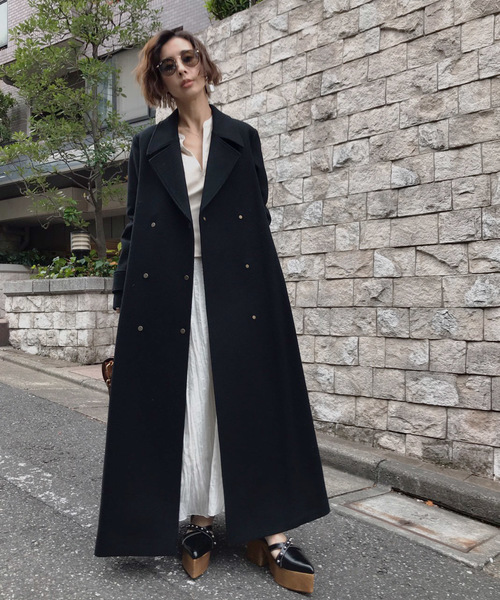 Ameri（アメリ）の「BELT FLARE LONG COAT（チェスターコート）」 - WEAR