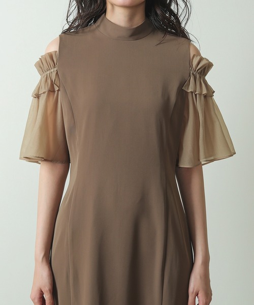 セール】フリル シフォン オフショル マーメイド ドレス 結婚式