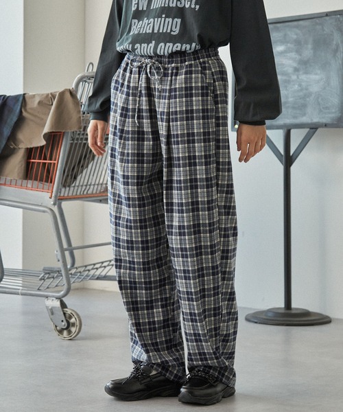 チェック柄 イージーパンツ MONO-MART LADY'S│MONO-MART [モノマート