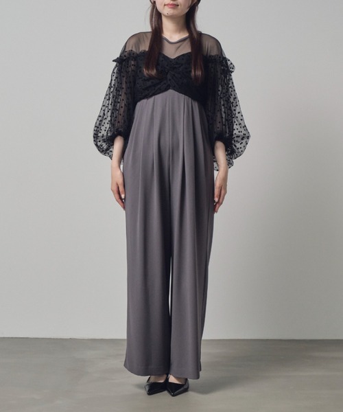 セール】フロッキードットパンツドレス / flocky dot pants dress