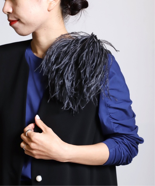 追加》オーストリッチ コサージュ（ブローチ/コサージュ）｜VERMEIL