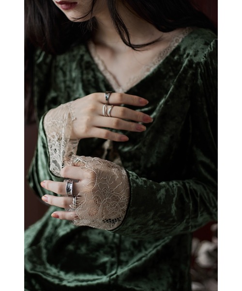 クラッシュベロアランジェリー風ドレス（ドレス）｜etoll.（エトル）の