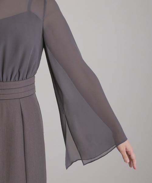 低身長用サイズあり】結婚式 パーティードレス ジレ袖あり&ロング