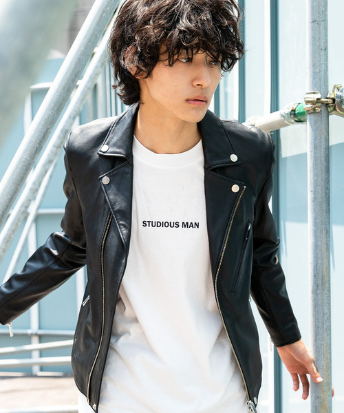 STUDIOUS ラムレザーダブルライダース【定価4万越】 STUDIOUS