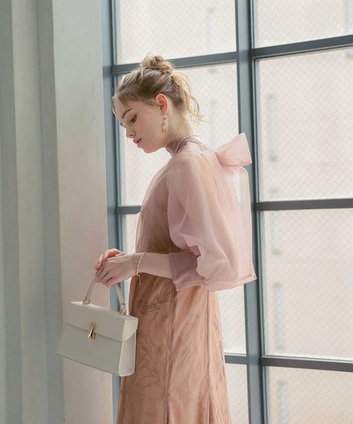 ボウタイボレロセットドレス結婚式同窓会お呼ばれワンピース