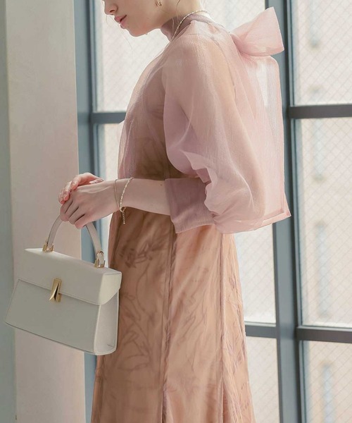 ボウタイボレロセットドレス結婚式同窓会お呼ばれワンピース