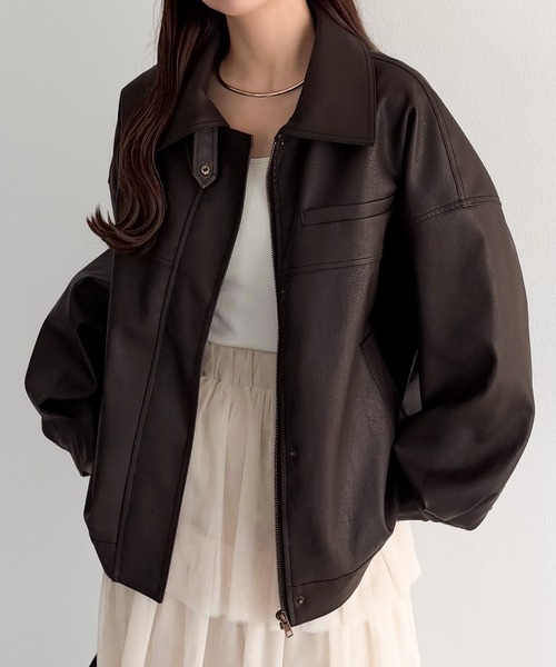 callautia（カラウティア）の「2wayカラーPUレザージャケット