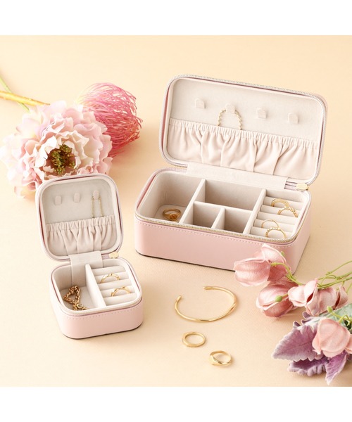 セール】エンブロイダリーフラワートラベルジュエリーボックス S