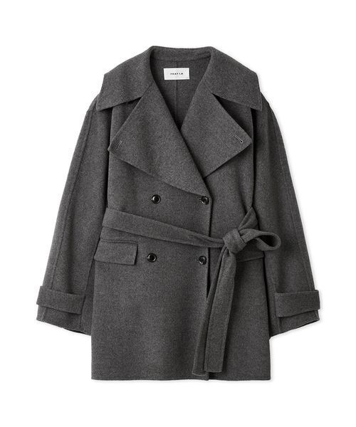 セール】ウールリバーミドルAラインコート（ピーコート）｜FRAY I.D