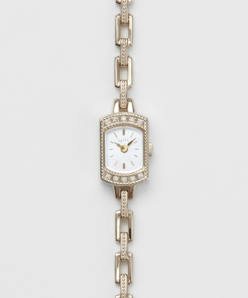 アガット スクエアフェイスジュエリーウォッチ