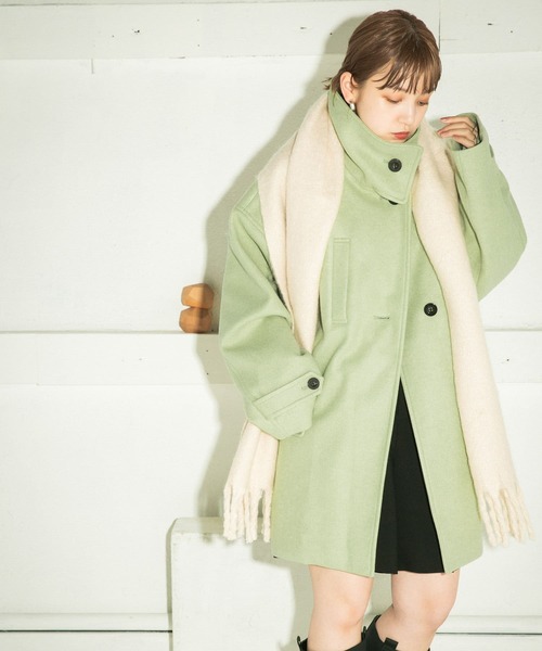 KBF（ケイビーエフ）の「スタンドカラーコクーンミドルコート（その他