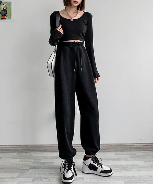 大きいサイズ有/裏起毛】冬もぽかぽか 韓国っぽ スウェットジョガー