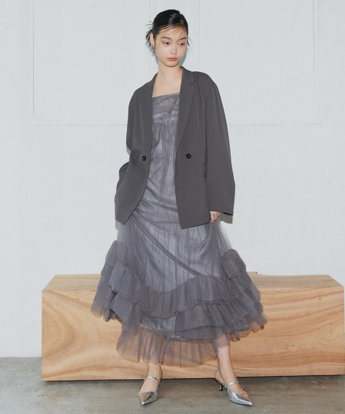 2点セットアイテム】ボリュームチュールジャケットセットドレス