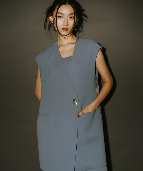 セール】バックシアージレセットアップドレス / back sheer gilet