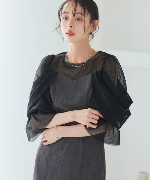 オケージョンドレス 結婚式 ｜ レース オフショル マーメイド フレア