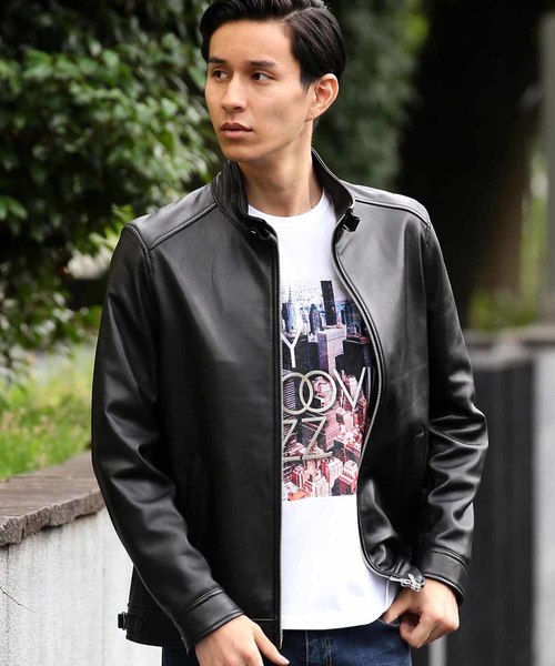 極美品 L MEN'S BIGI メンズビギ レザージャケット ラムレザー