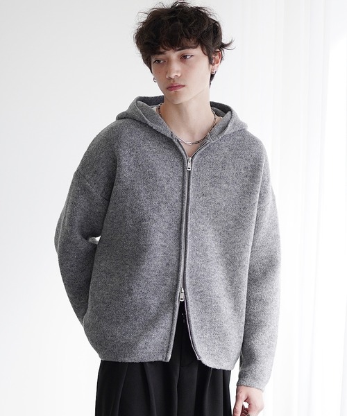 BMSG ジップアップフーディ グレー/ブラック BMSGジップパーカー