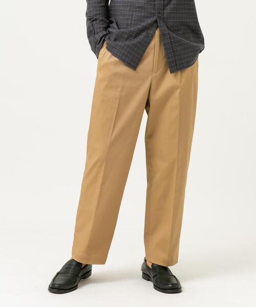 セール】『XLサイズあり』ストレッチチノ1タックワイドスラックス