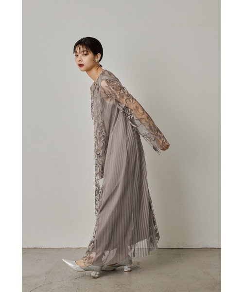 エスニックサイドプリーツドレス Aライン マタニティ 妊婦 結婚式