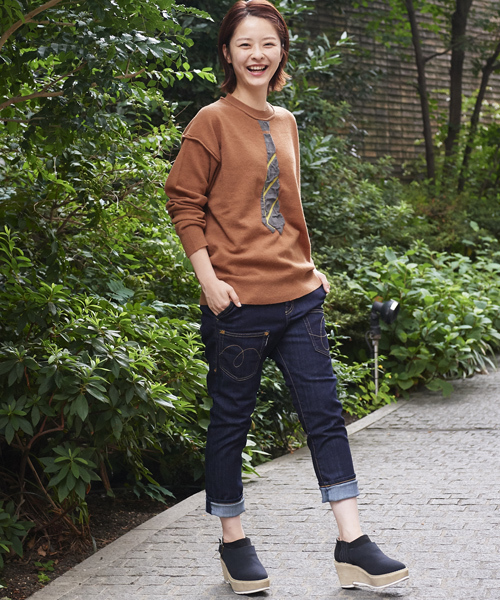 mercibeaucoup,（メルシーボークー）の「B：うしろまえデニム（S