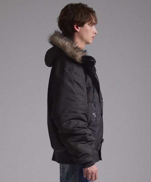 GRANCY】ファーポケットデザインフェードN2Bジャケット ピンクSサイズ