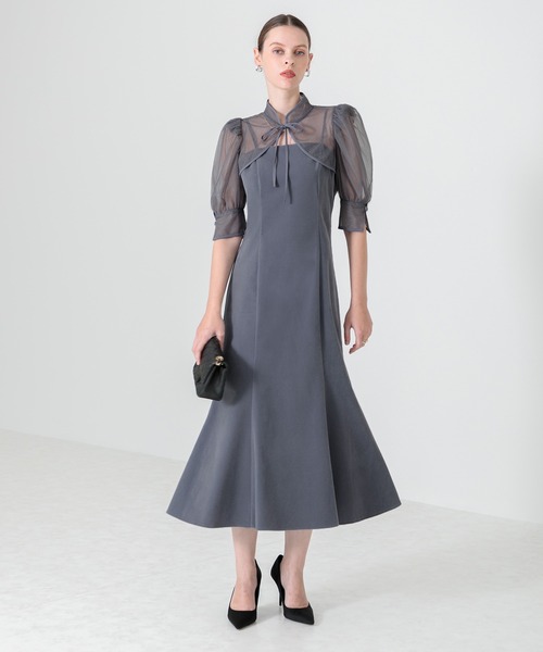 セール】【LEJA】花柄ボレロマーメイドワンピースセットアップロング