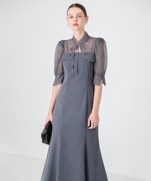 セール】【LEJA】花柄ボレロマーメイドワンピースセットアップロング