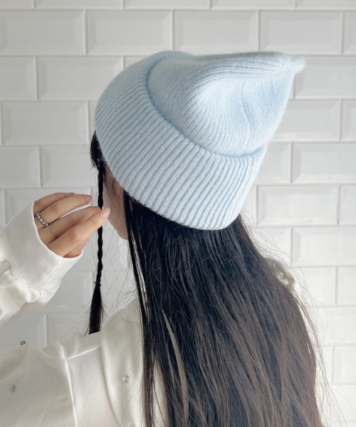 セール】モヘアライクニットビーニー（ニットキャップ/ビーニー
