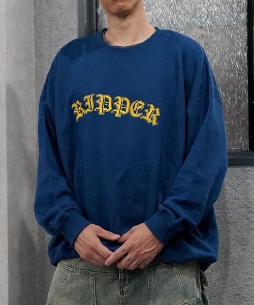 RIPPER】オールドイングリッシュ カレッジロゴ ビッグトレーナー / Old