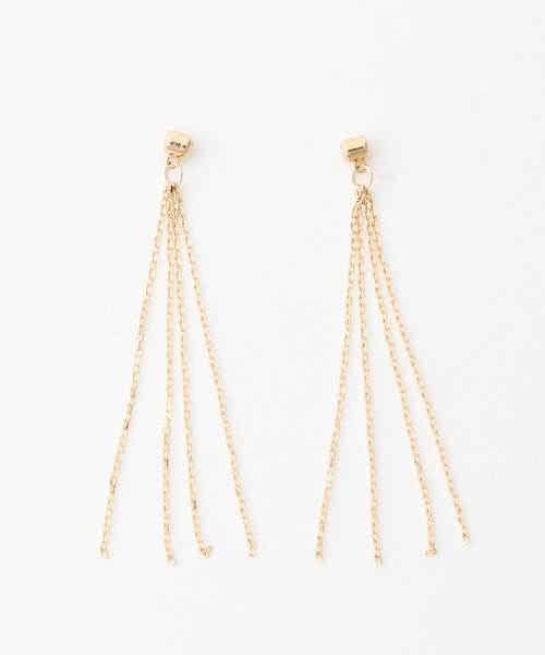 agete K10ゴールド チェーンピアス agete ピアス K10ピアス レディース