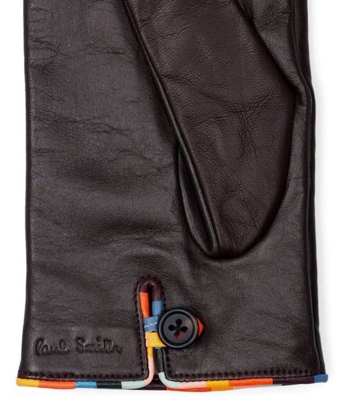 Paul Smith】 シグネチャーストライ プパイピング レザーグローブ