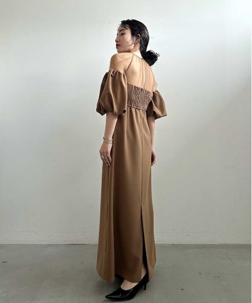 Ameri（アメリ）の「SOUFFLE SLEEVE GEORGETTE DRESS（ドレス）」 - WEAR