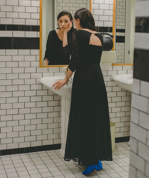 オケージョンドレス/結婚式】Tulle layered bare dress | Kastane